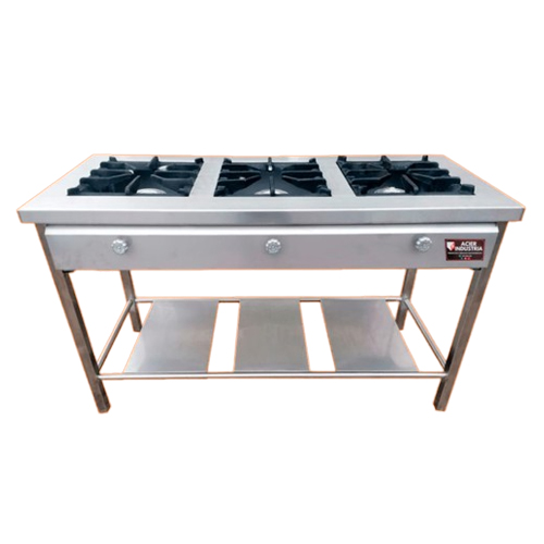 cocina industrial de 2 woks y 1 hornilla copiar
